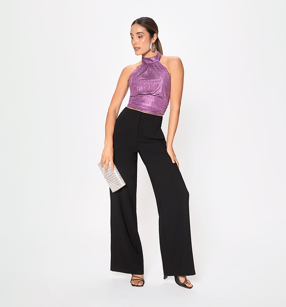 Blusa Crop Sisa Con Cuello Alto