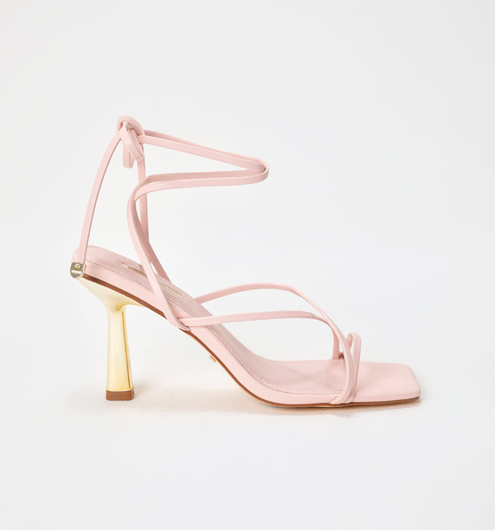 Sandalia Tacon Con Tiras