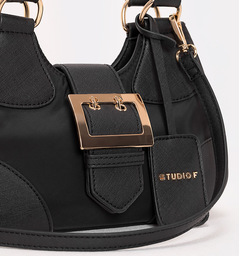 Bolso De Mano Con Herraje Frontal Y Llav