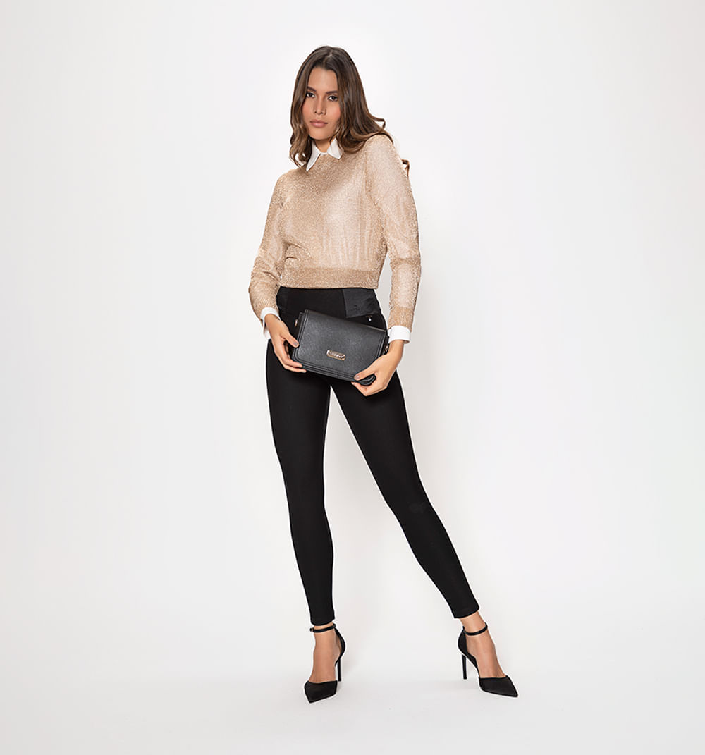 Blusa Metalica Cuello Redondo