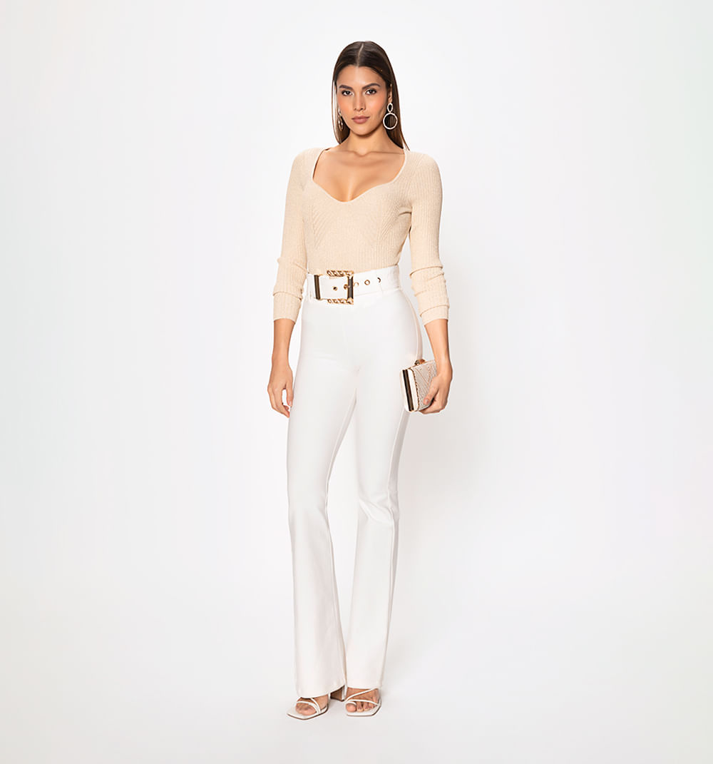Leggins Tiro Alto Bota Campana Con Maxi