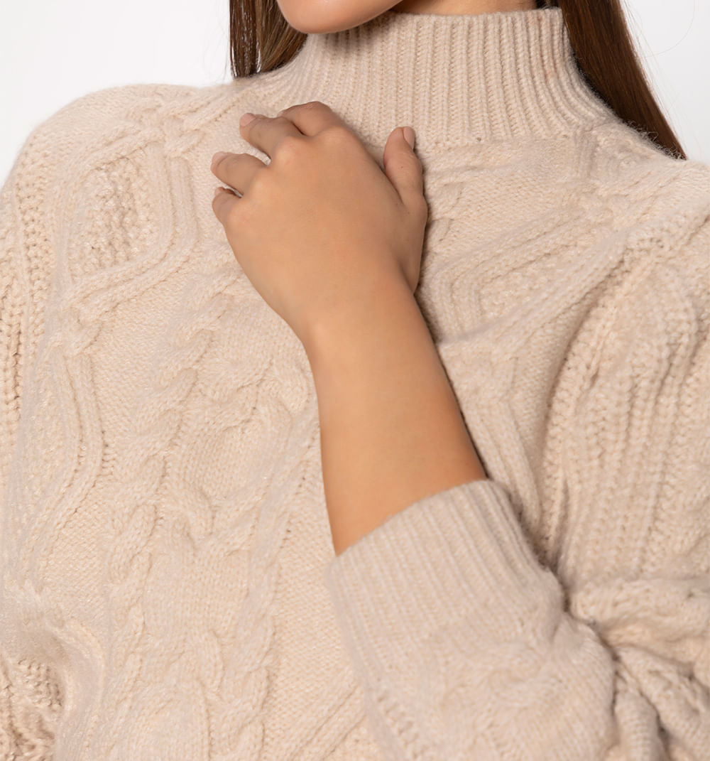 Sueter Manga Larga Con Cuello Alto Y Juego
