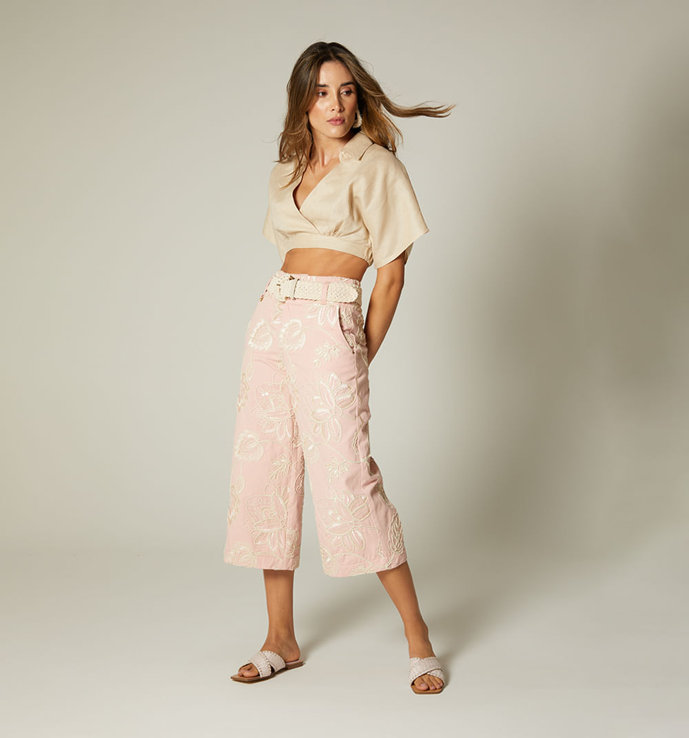 Jean Culotte, Tiro Alto En Jacquard, Con