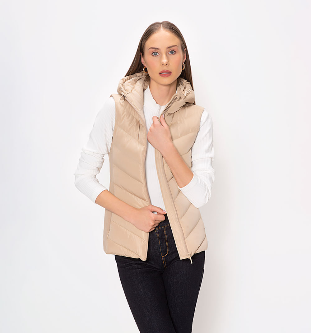 Chaleco Acolchado Con Rib Lateral