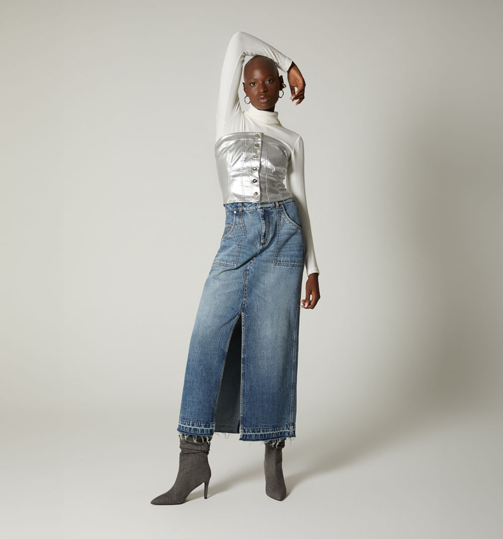 Blusa Crop Tipo Corset