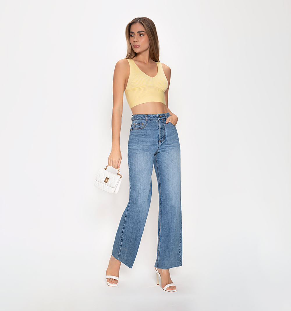 Blusa Crop Tejida Con Lurex