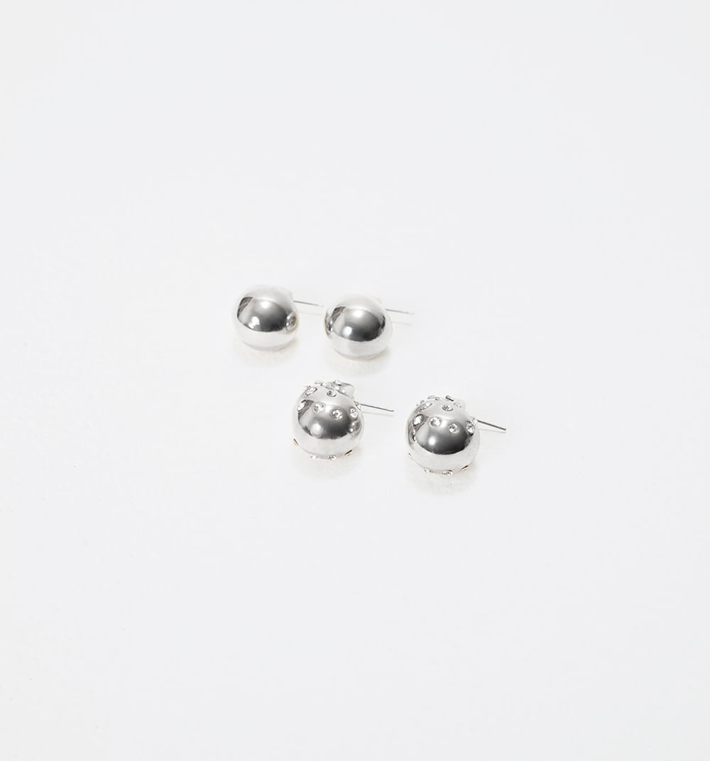 Set X 2 Aretes Burbuja Lisa Y Cristales