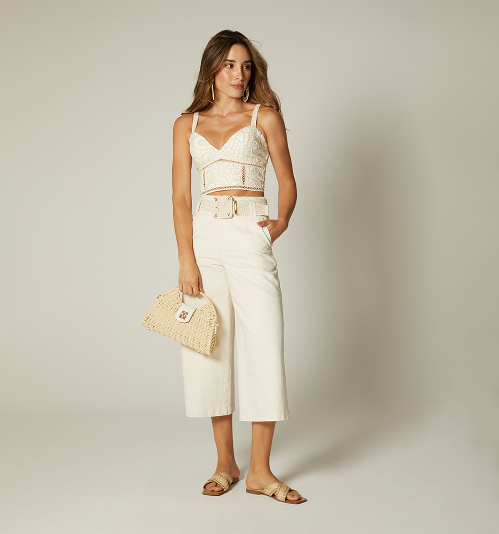 Jean Culotte, Tiro Alto Con Cinturon