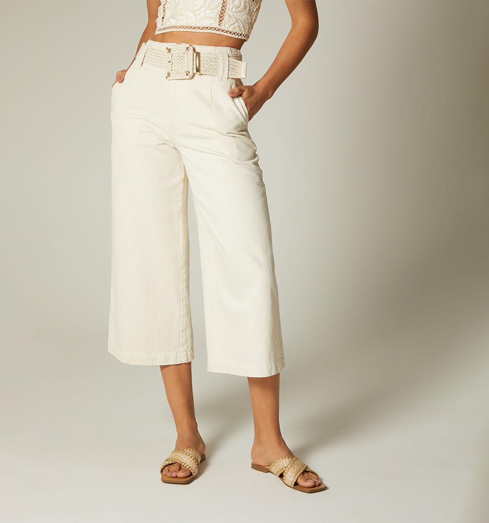 Jean Culotte, Tiro Alto Con Cinturon