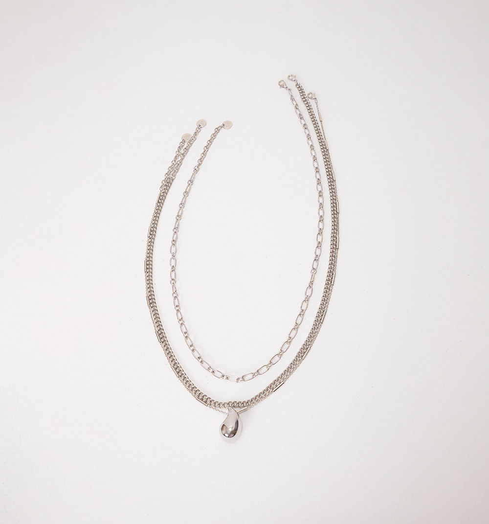 Set X 3 Collares Cadena Y Dije Burbuja