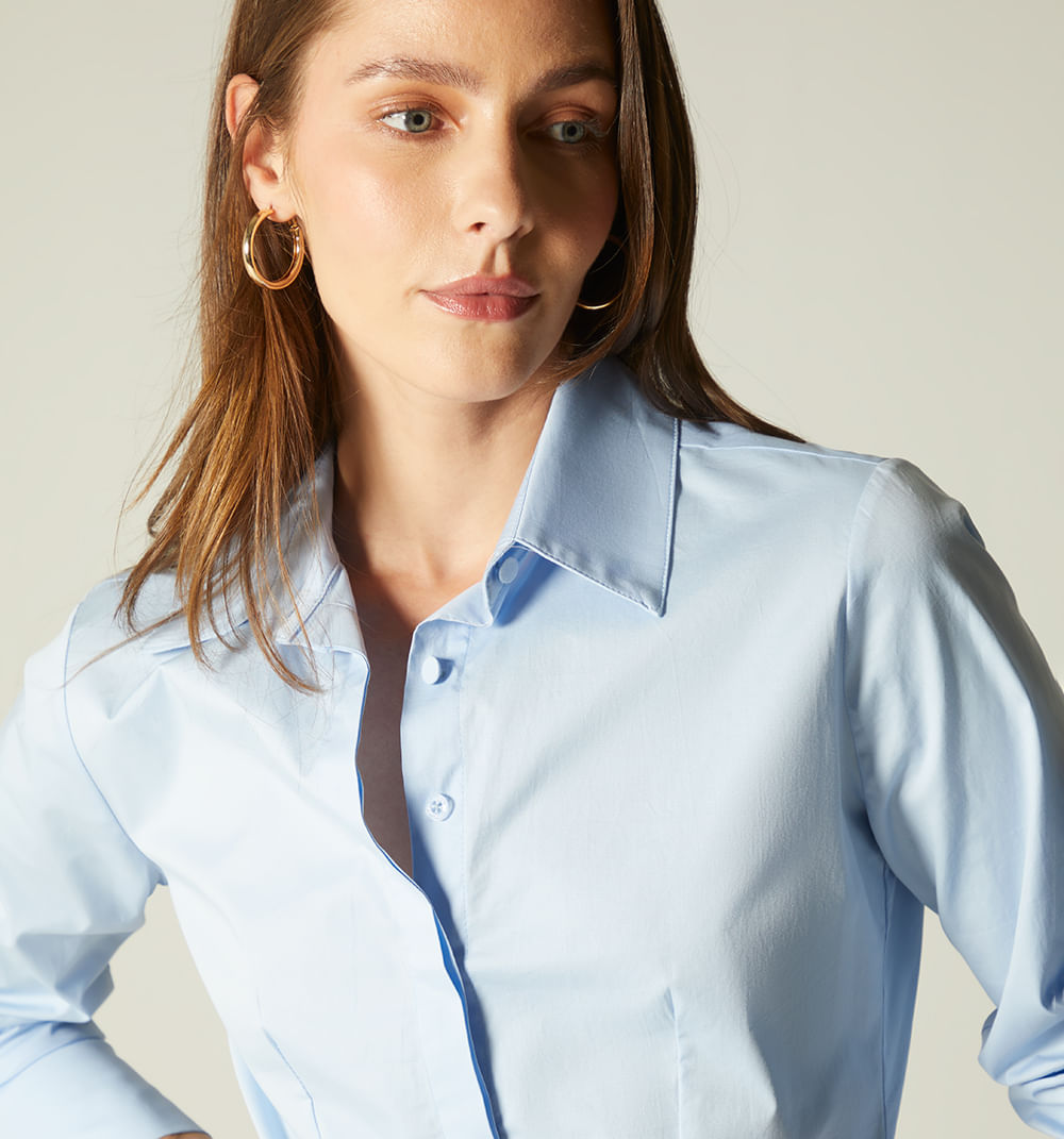 Camisera Basica Manga Larga Entallada