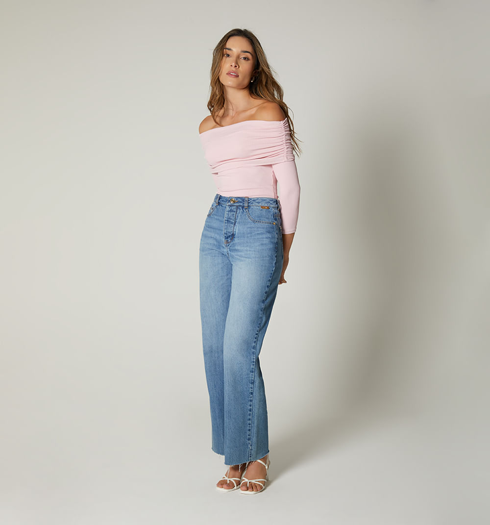 Blusa Manga 3/4 Escote Bandeja