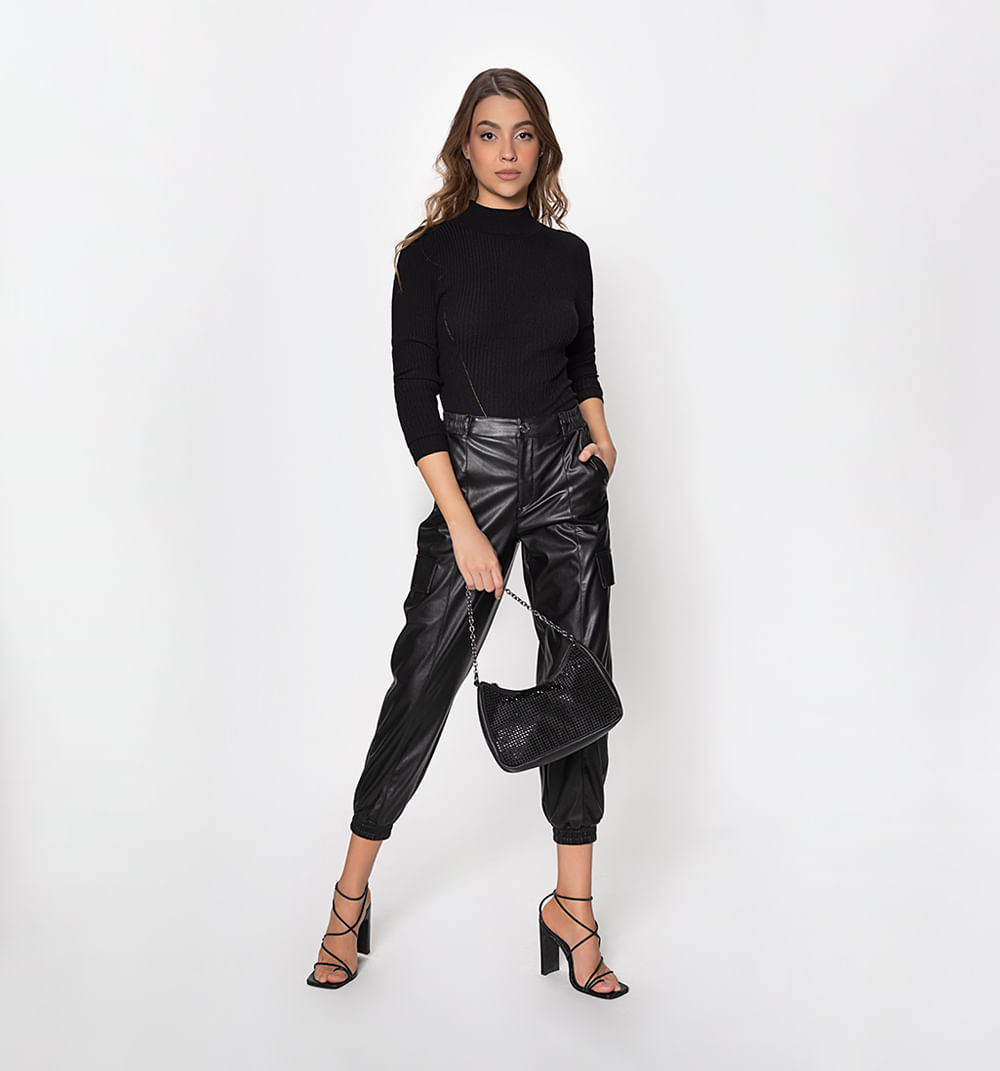 Jogger En Pu Pretina Resorte