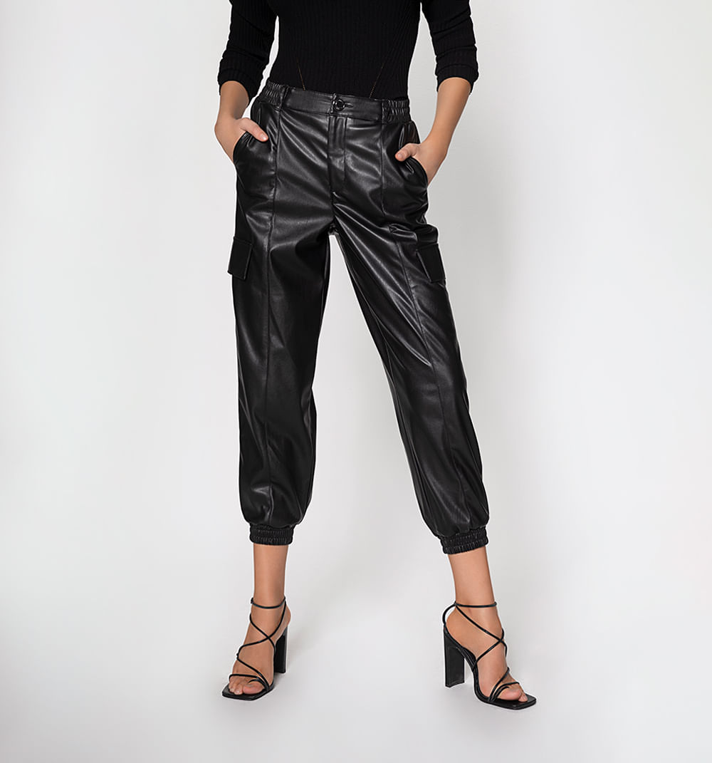 Jogger En Pu Pretina Resorte
