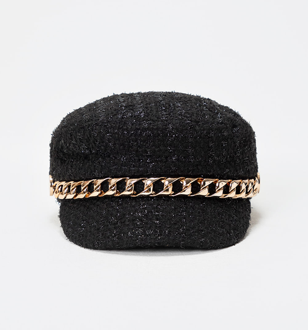 Sombrero Boina Tweed Con Cadena