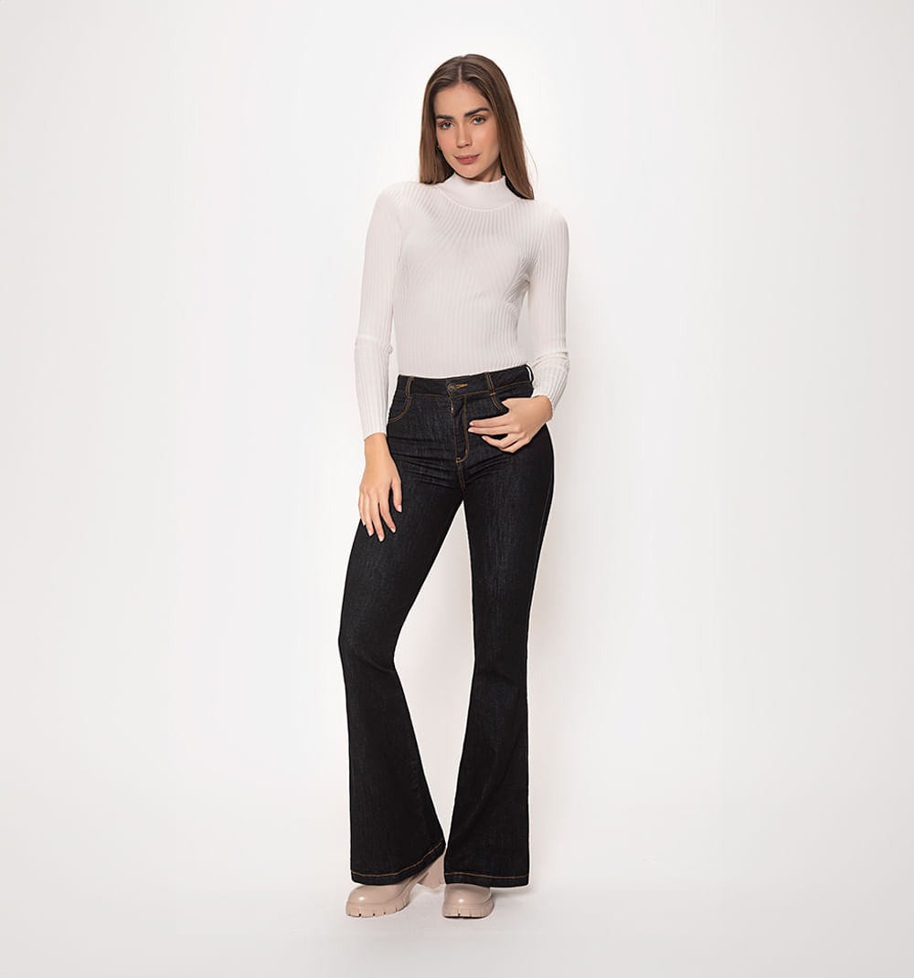 Blusa Manga Larga Cuello Alto