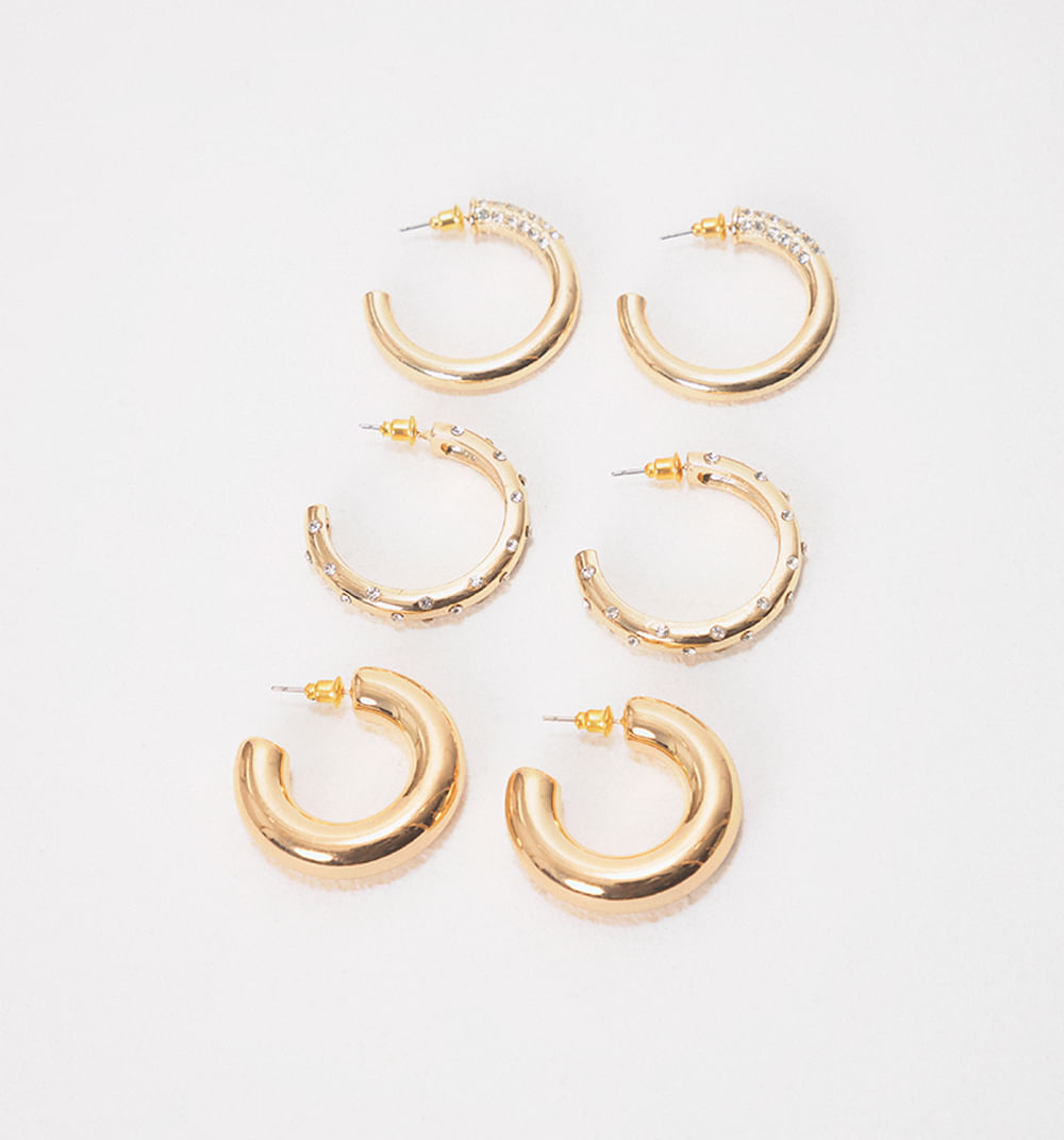 Set X 3 Candongas Chunky Y Cristales