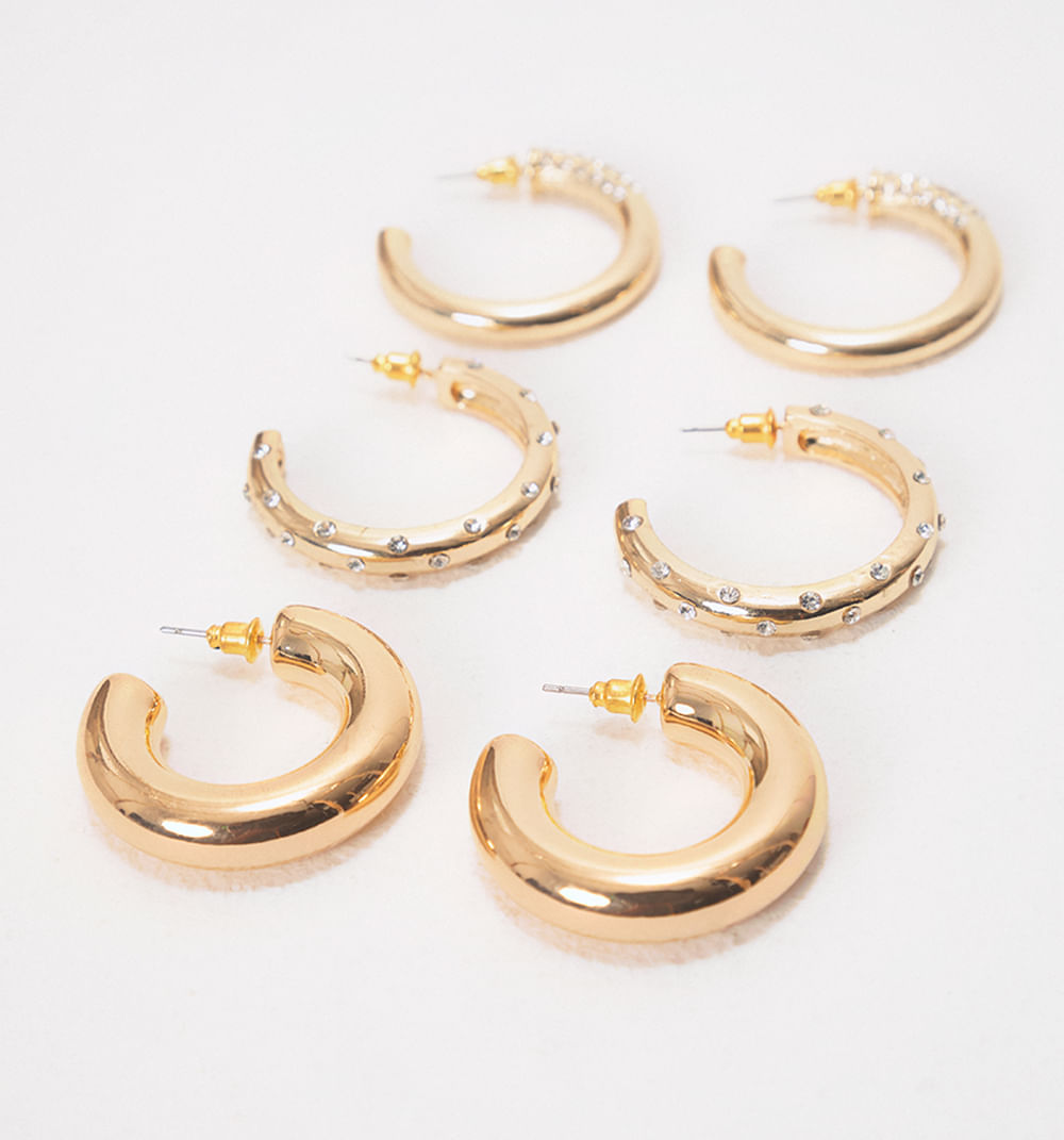 Set X 3 Candongas Chunky Y Cristales