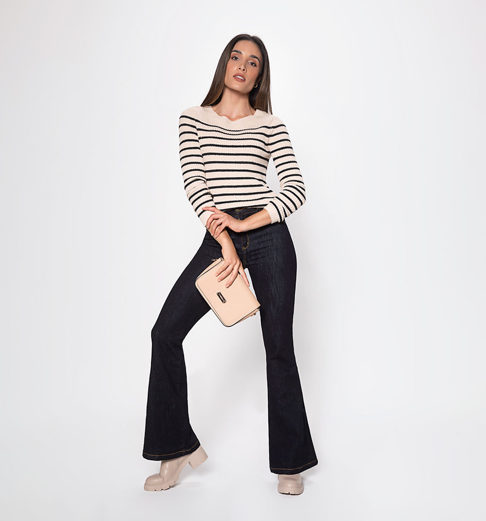 Sueter Tejido Rayas Con Lentejuelas