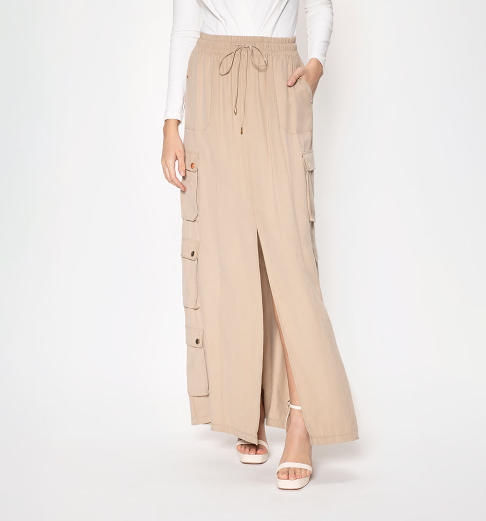 Falda Larga Bolsillos Utilitarios
