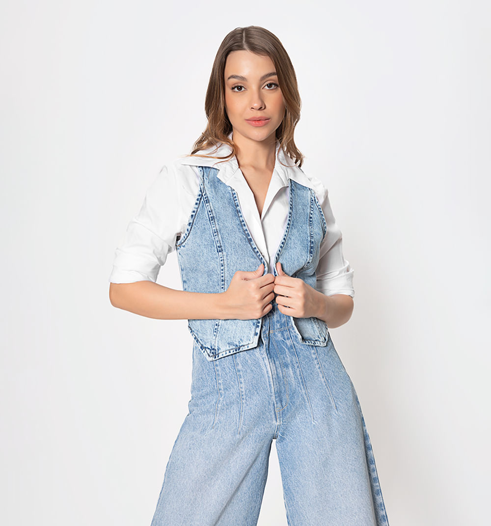 Chaleco Basico En Denim