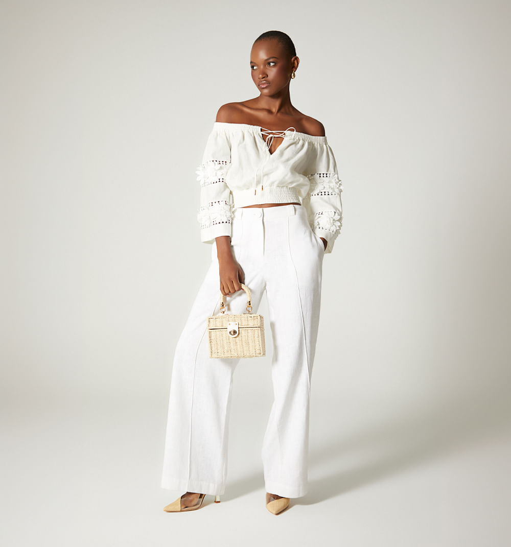 Crop Top Cuello Bandeja