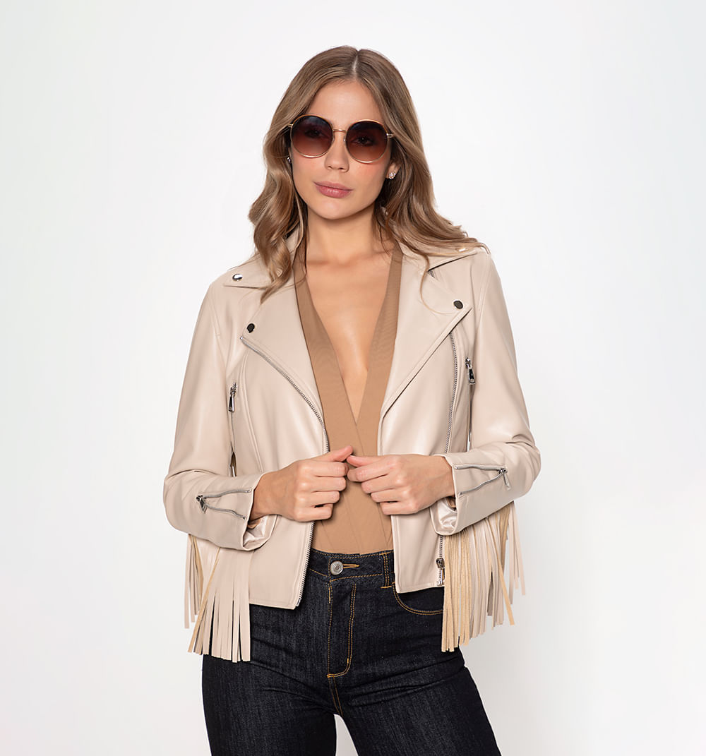 Chamarra Wester Con Flecos Mangas