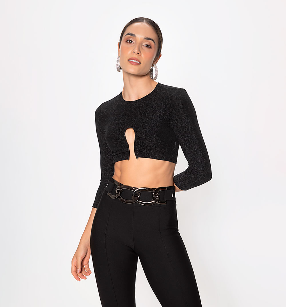 Blusa Manga 3/4 Con Herraje