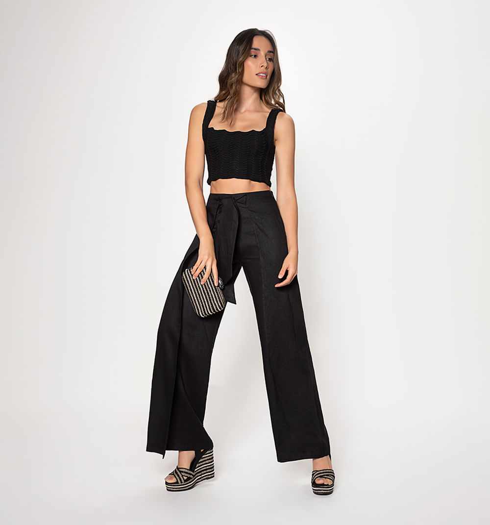 Crop Top Tejido Ondas En Relieve