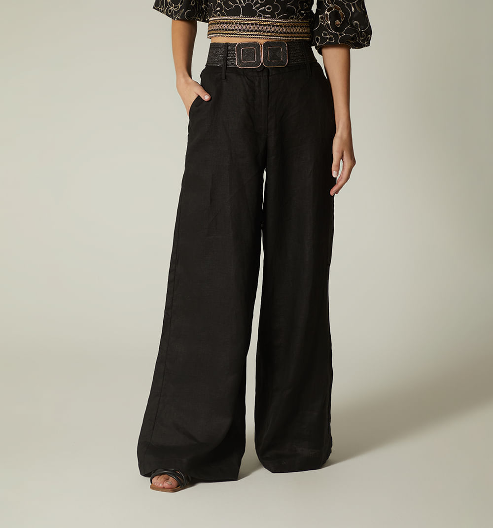 Pantalon Palazo Tiro Alto Pretina Ancha