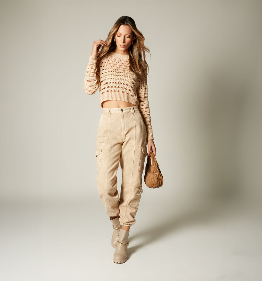 Jean Tiro Alto, Bolsillos Utilitarios,Pu