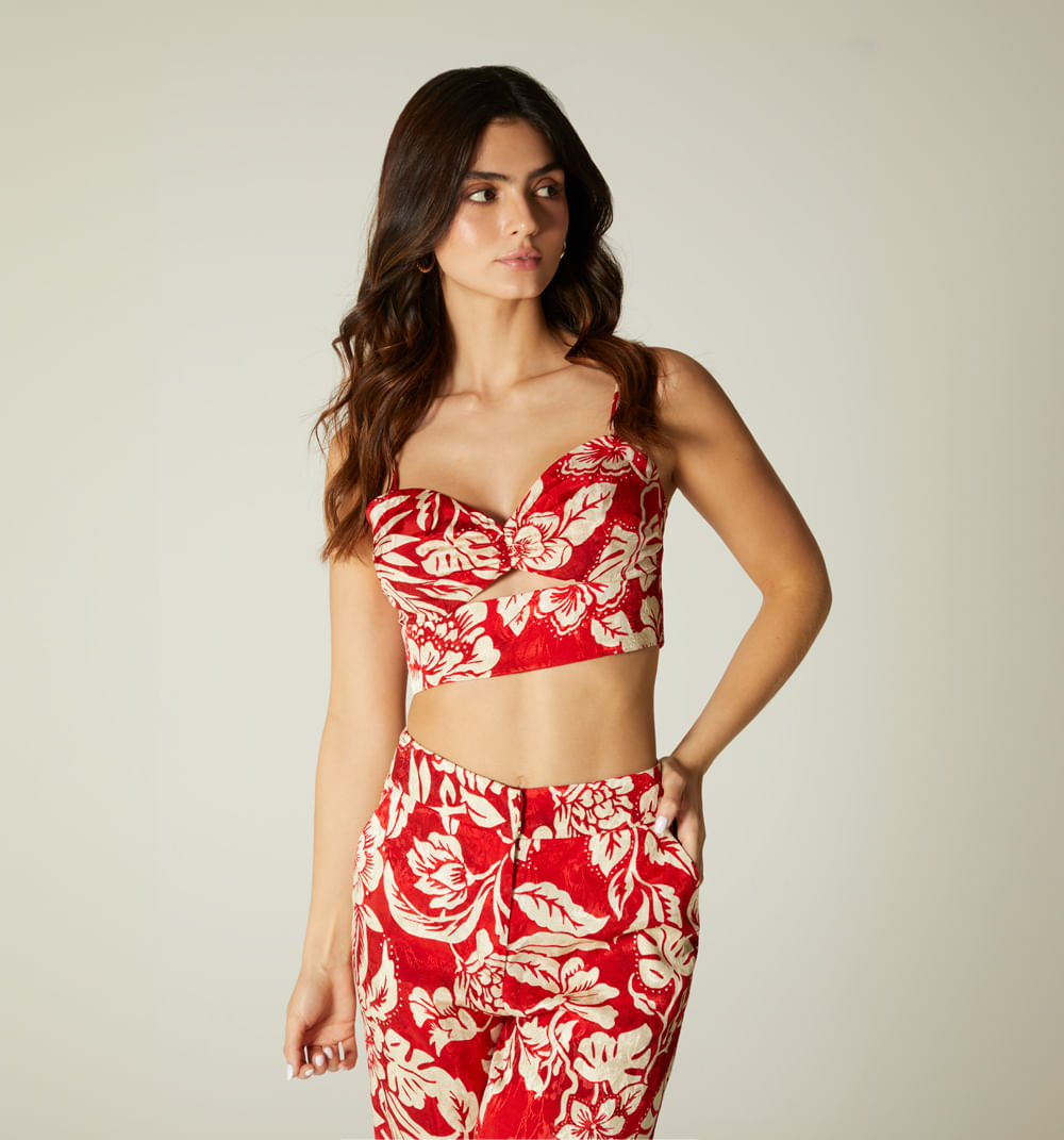 Blusa Crop De Tiras Con Amarre