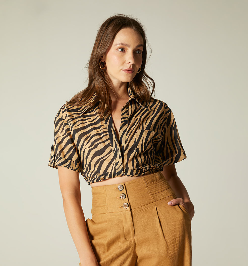 7Blusa Manga Corta Con Entorche