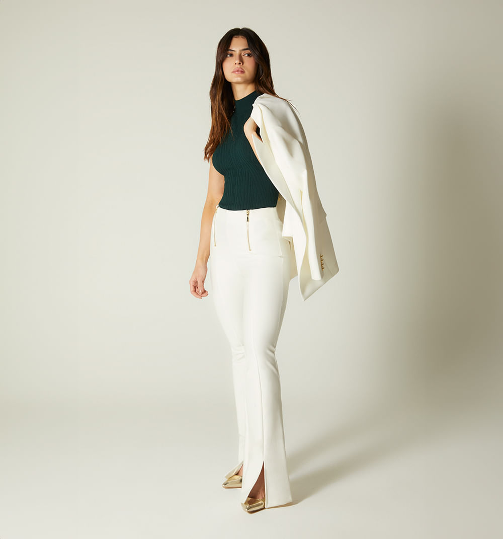 Blusa Manga Sisa Cuello Tortuga En Rib