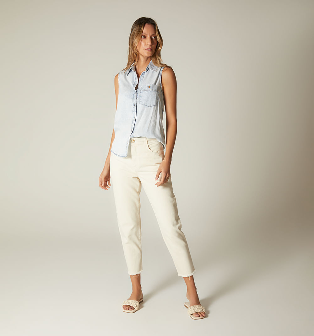 Blusa Sisa Con Bolsillo Con Bordado