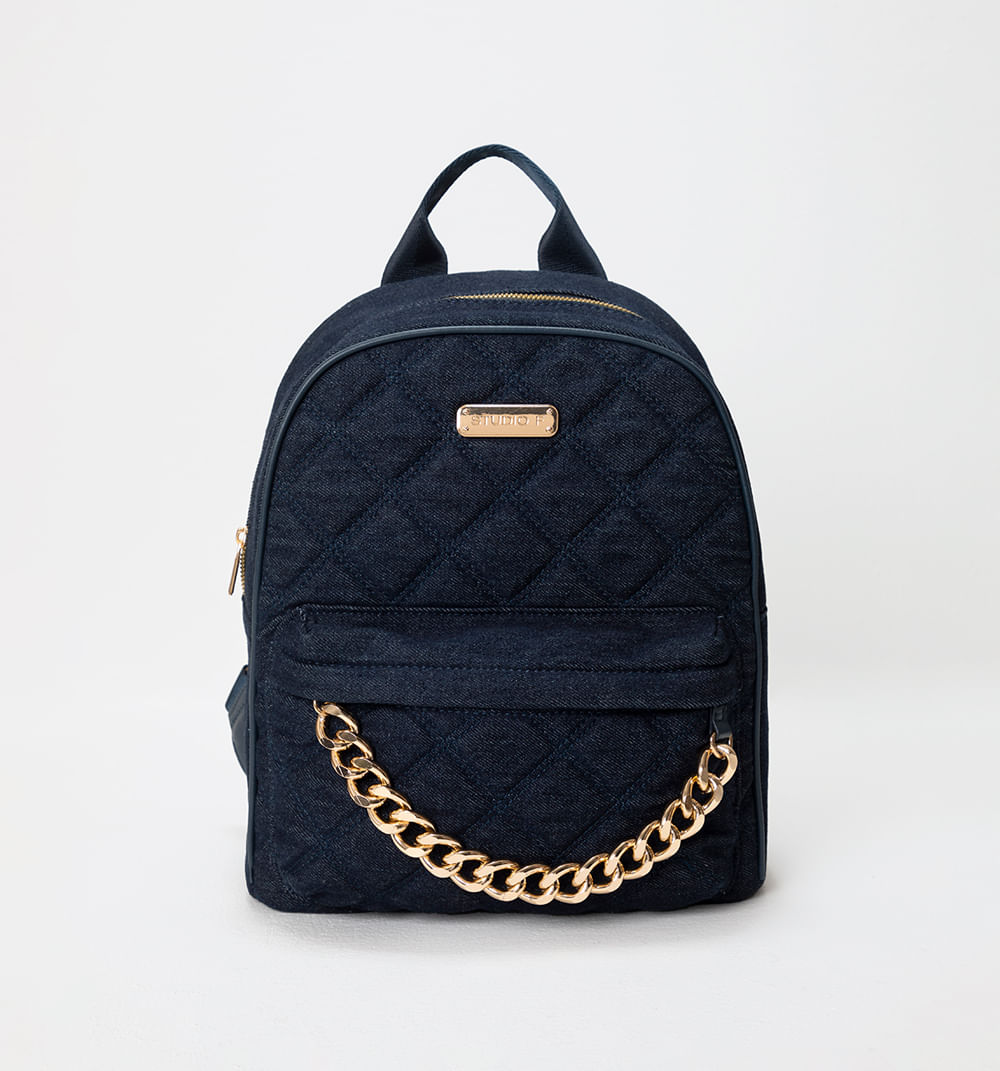 Bolso Tipo Morral  Acolchado En Denim Co