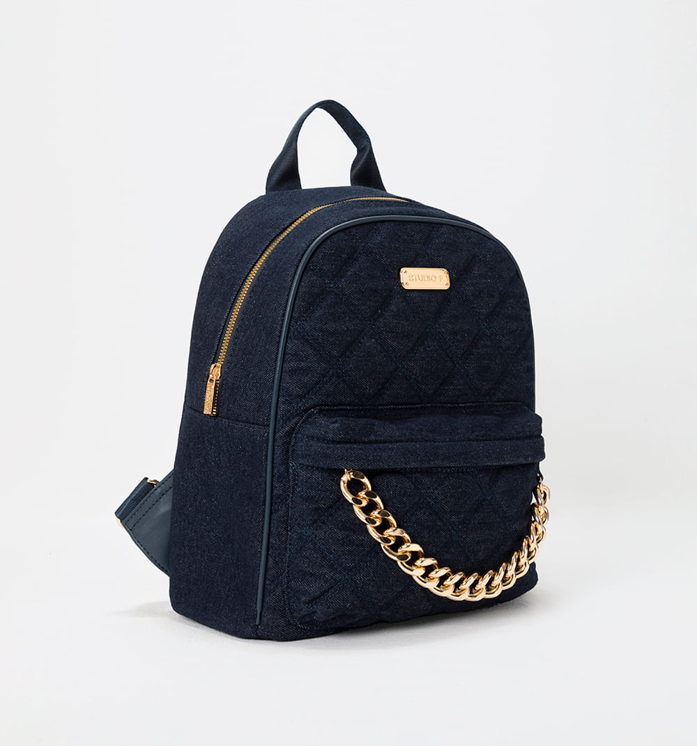 Bolso Tipo Morral  Acolchado En Denim Co