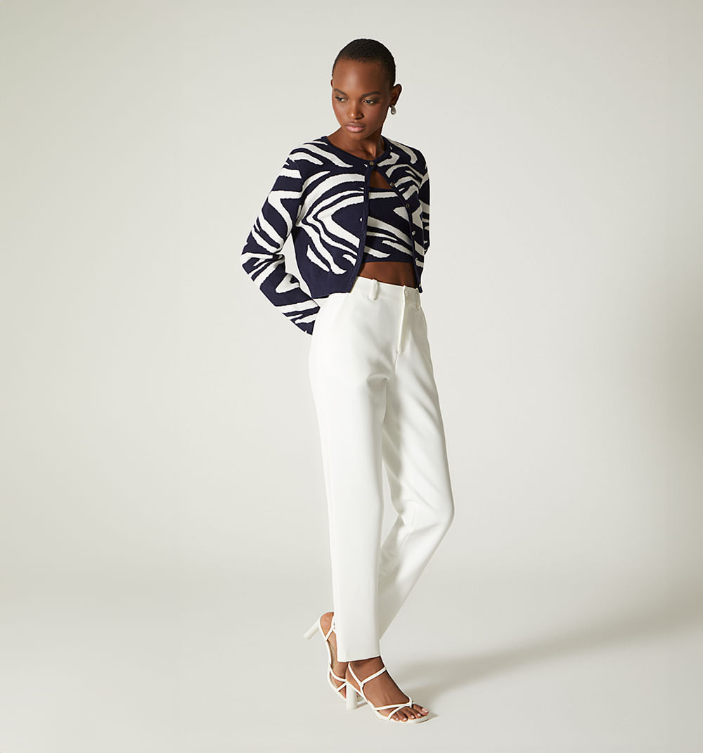 Set De Cardigan Y Top Diseño Cebra