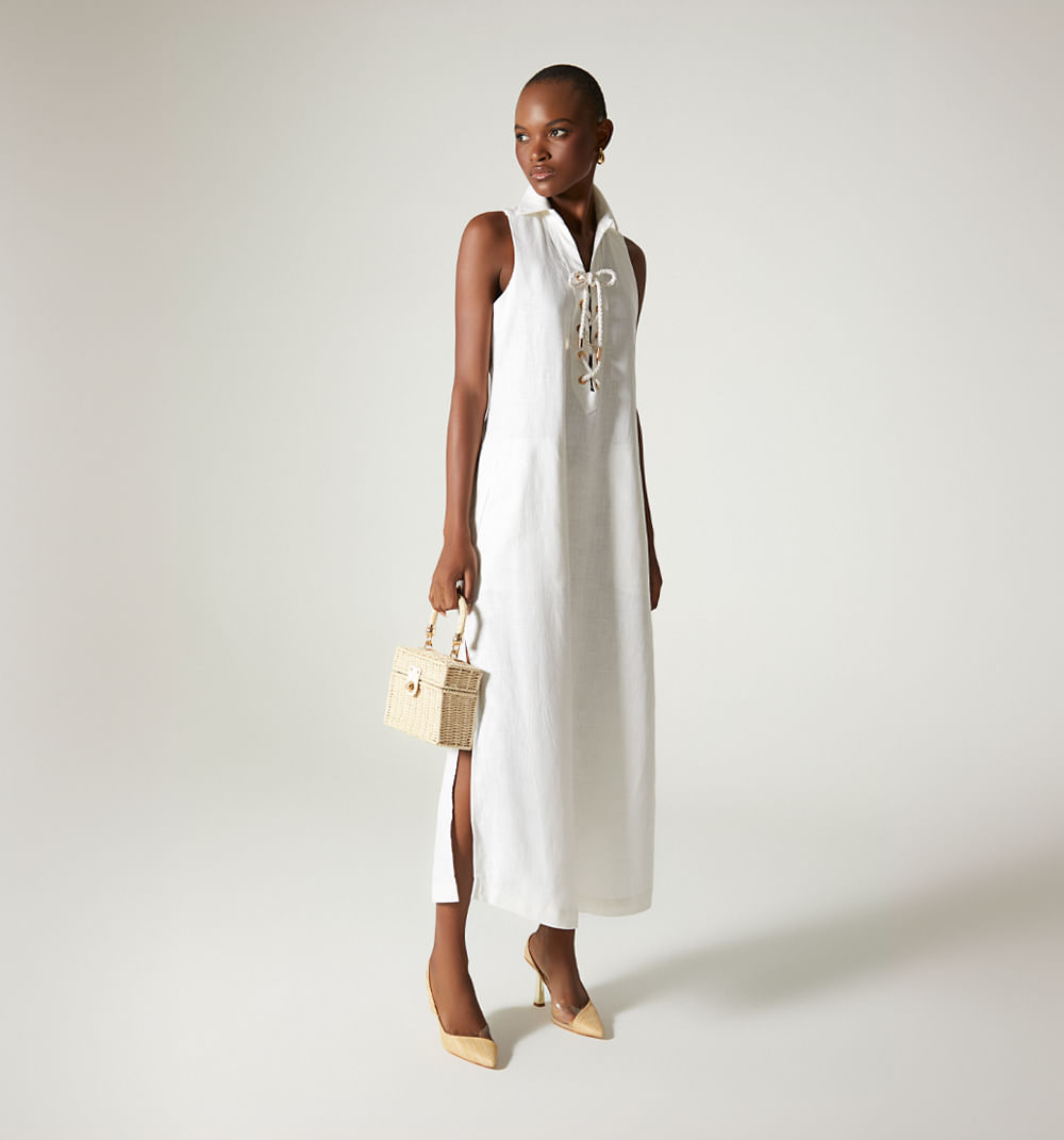 Vestido Talego Midi Con Cordon