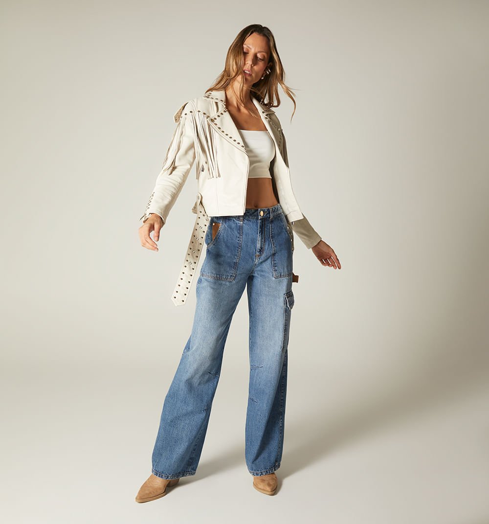 Momjean, Tiro Alto, Bolsillos Parche, Ta