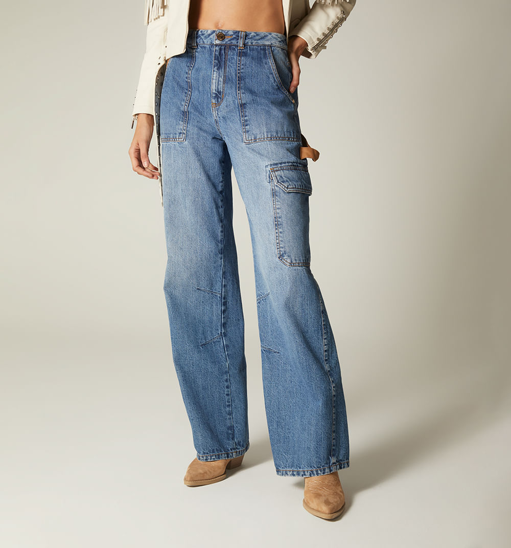 Momjean, Tiro Alto, Bolsillos Parche, Ta