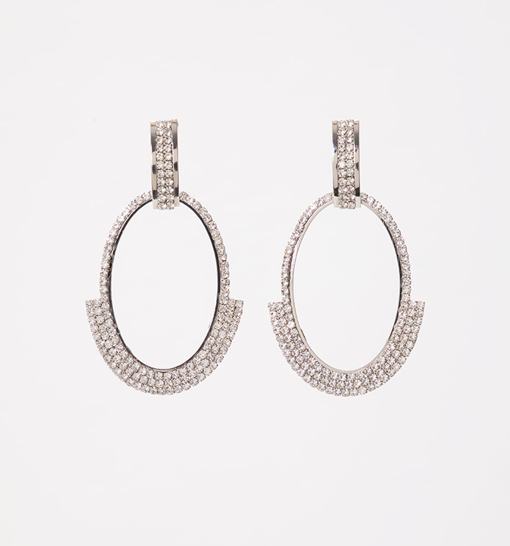 Aretes Elipse Con Cristales