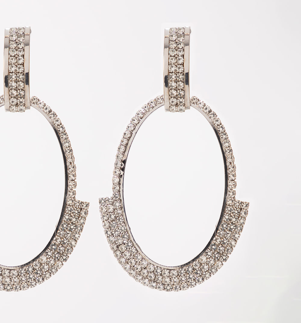 Aretes Elipse Con Cristales