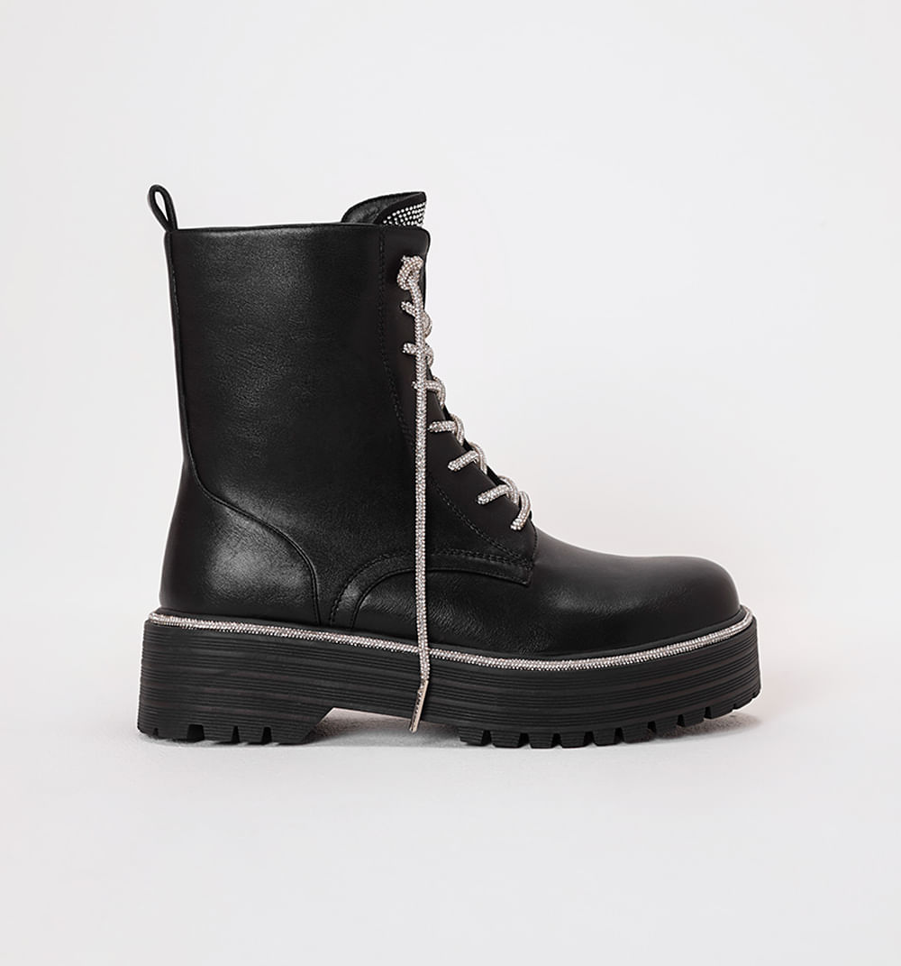 Bota Con Suela Track  Y Cristales