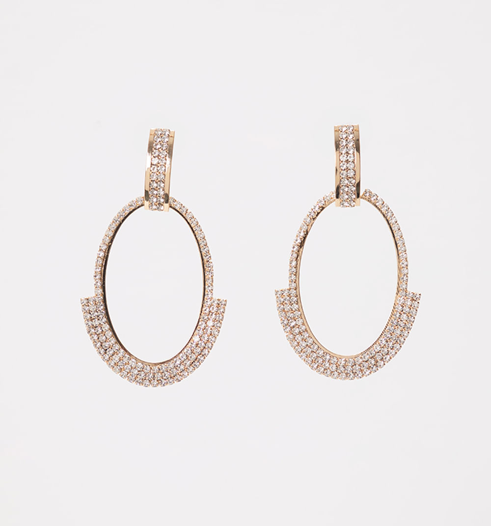 Aretes Elipse Con Cristales
