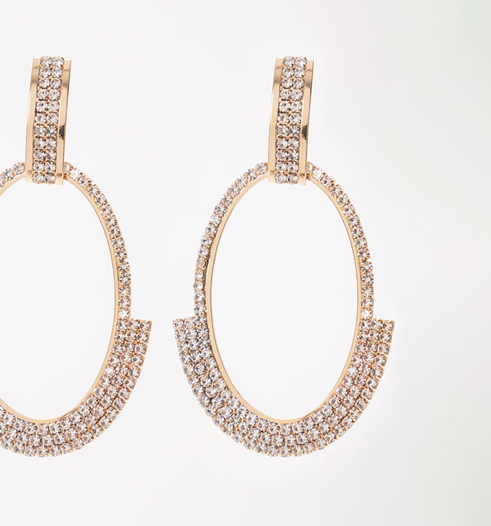 Aretes Elipse Con Cristales