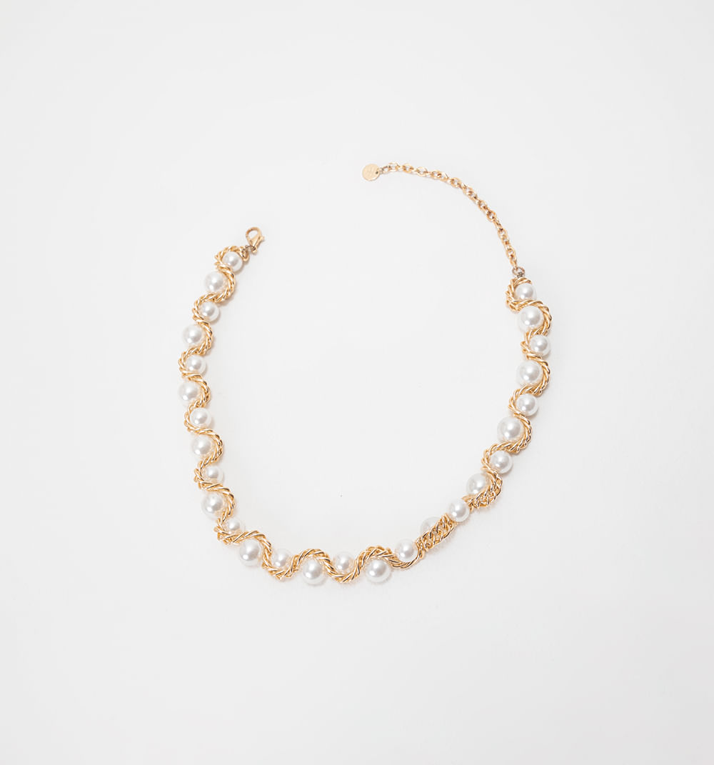 Collar Chocker Perlas Y Cadena