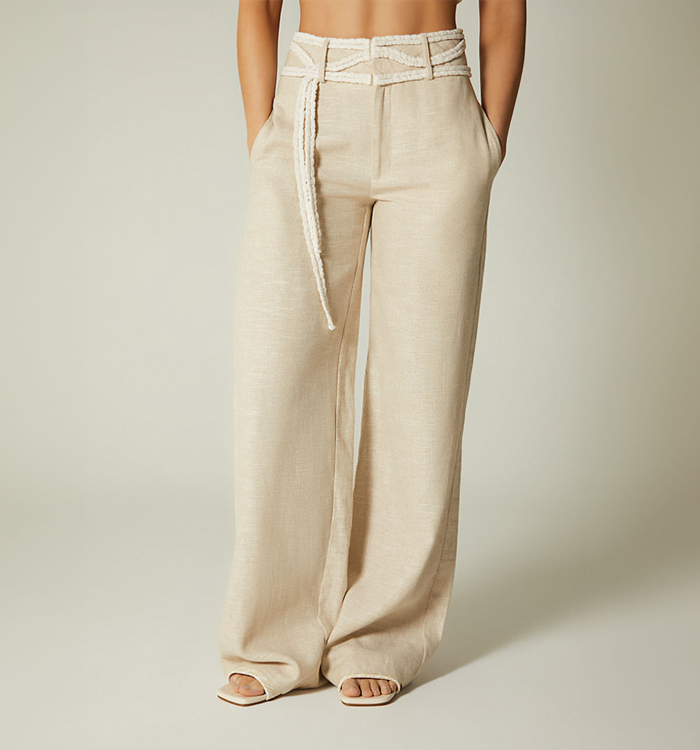 Pantalon Palazo Prenses, Aplique Trensa