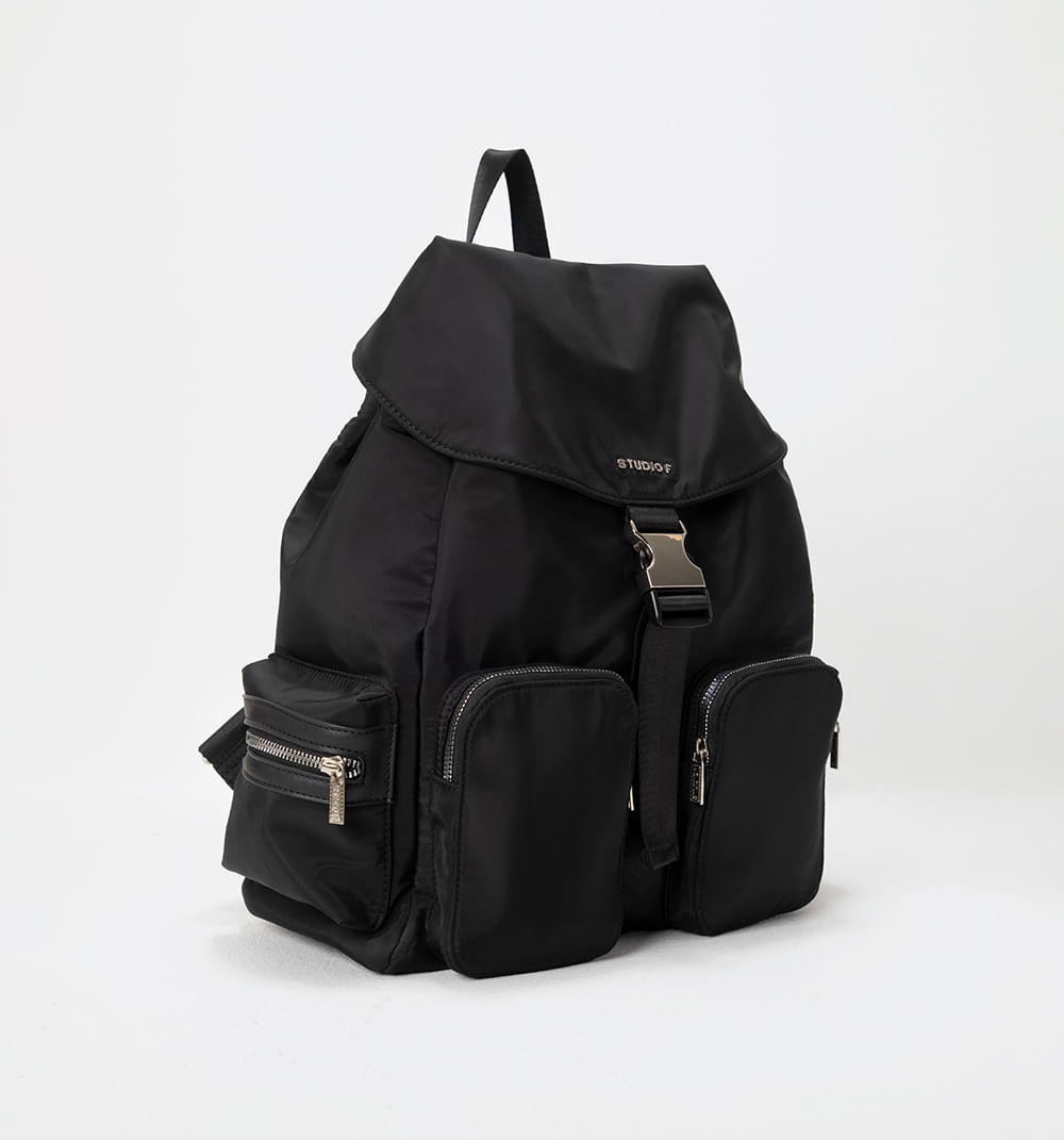 Bolso  Morral  Nylon Con Bolsillos Utili