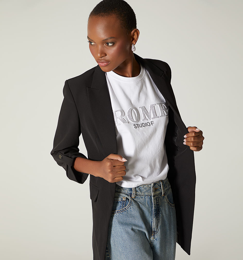 Blazer Manga Larga Silueta Over Size